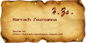 Harrach Zsuzsanna névjegykártya